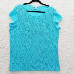 T-Shirt Size PXL Aqua Lace Whimsycore Light Academia Couquette Office Siren Y2K